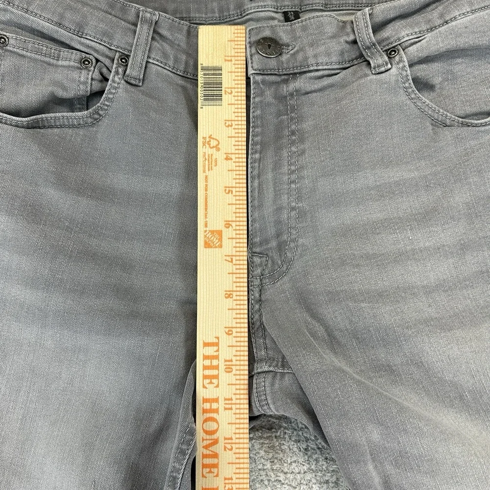 American Tall Jeans Mens 34x36 (34x35) Gray Carman Tapered Denim Stretch Casual